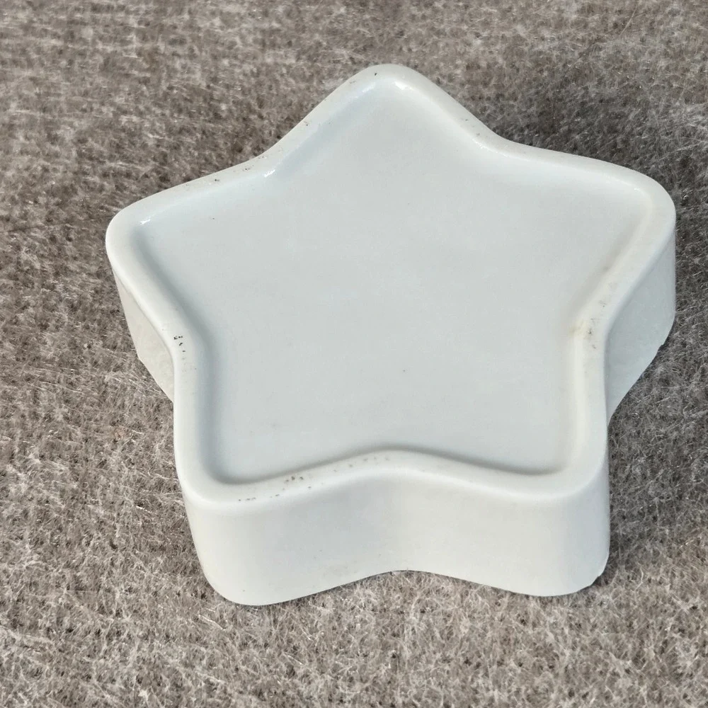 Vintage Star Shaped Ceramic‎ Trinket Dish Simple Joys are Best Girl Floral White